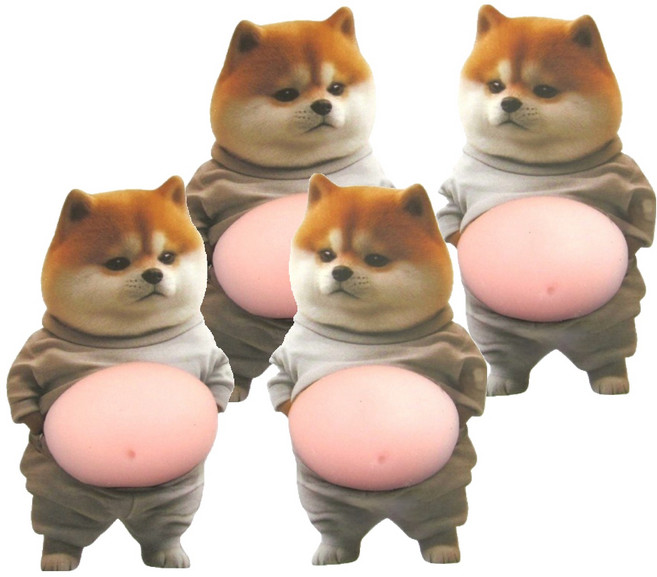 오펠리어 말랑말랑 뱃살 실리콘 문콕 방지 스티커, 시바브라더세트, 2개