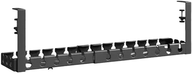 길이 조절 가능한 무타공 멀티탭 거치대 전선 정리함, 1개, 블랙