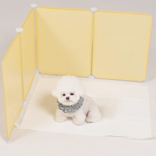 밍글펫 반려동물 화장실 푸푸 롱 파티션, 옐로우, 8개