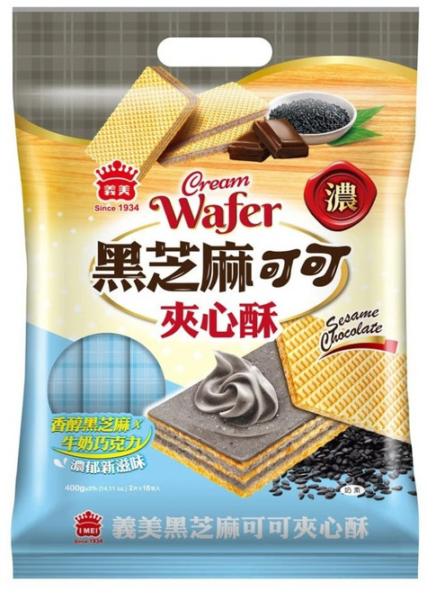 義美 夾心酥 黑芝麻可可, 400g, 1個