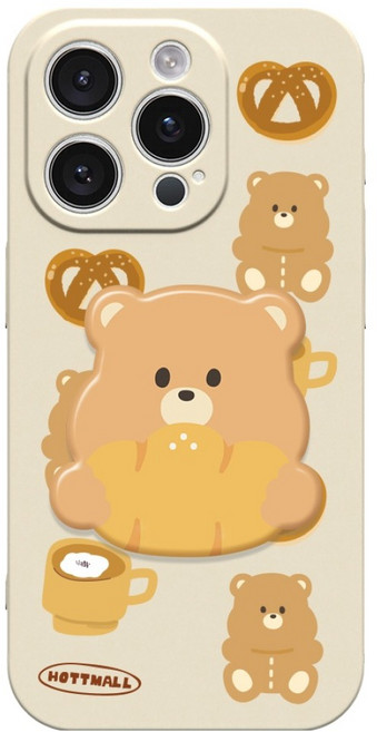 핫티몰 커피 프레첼 베이지 휴대폰 케이스 + 스마트톡 세트