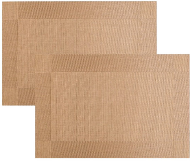 아메리칸로드 고급 테두리 패턴 방수 논슬립 식탁매트 HR2678, 골드, 2개, 45 x 30 cm