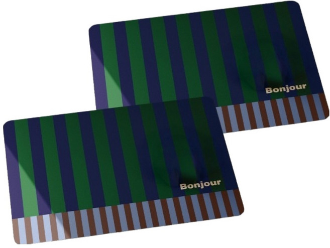 아메리칸로드 홈카페 논슬림 방수 오염방지 테이블매트 HR2683, 그린퍼플, 2개, 40 x 50 cm