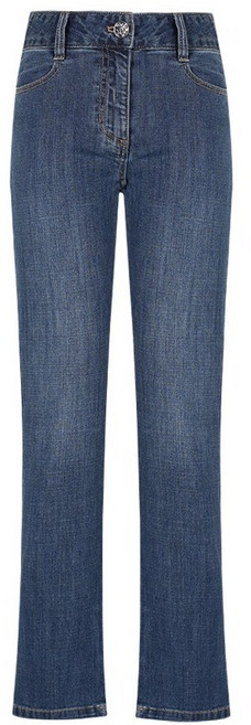 크로커다일 여성용 백포켓 자수 포인트 세미 부츠컷 데님 팬츠 CLDSDP101