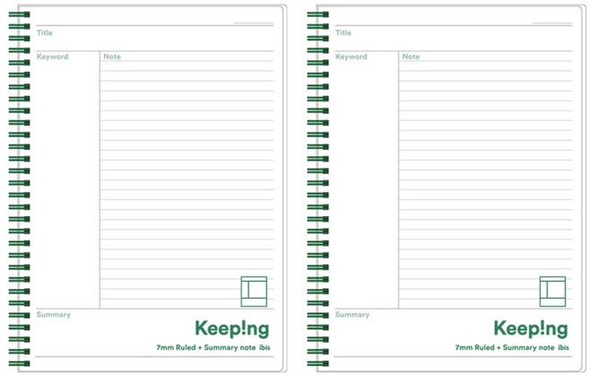아이비스 PP 코넬식 키핑노트 B5, 2개, 혼합색상