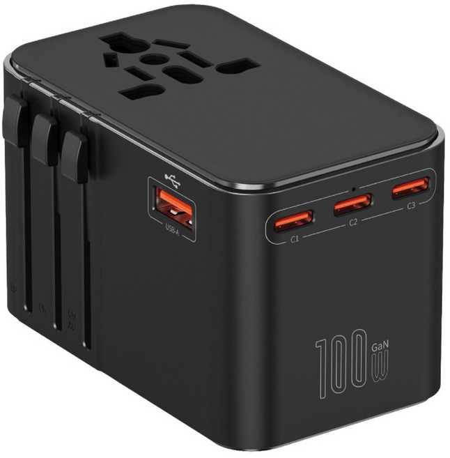 DTAudio 萬國旅行充電器 100W GA-NPD100, 黑色, 1個