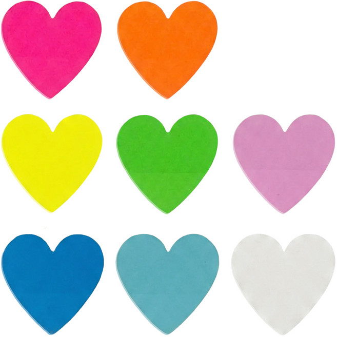 모던앳 하트 투명 점착메모지 20p x 8종 세트, 혼합색상, 1세트