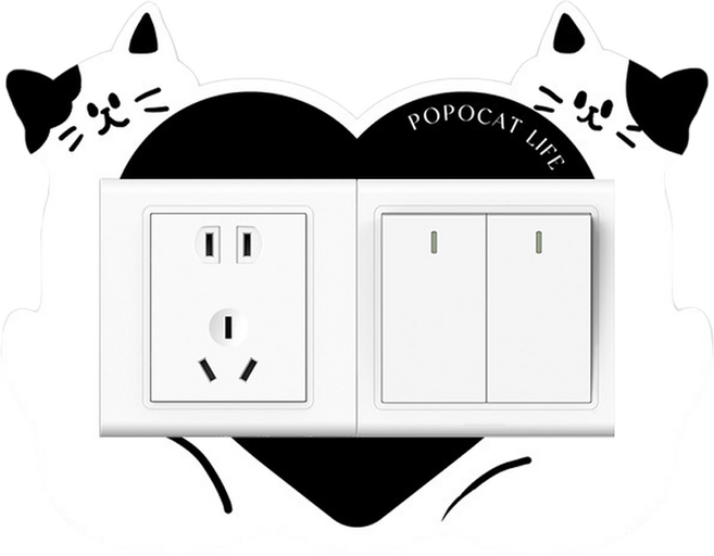 스마일깨비 홈인테리어 고양이 스위치 커버스티커, 3