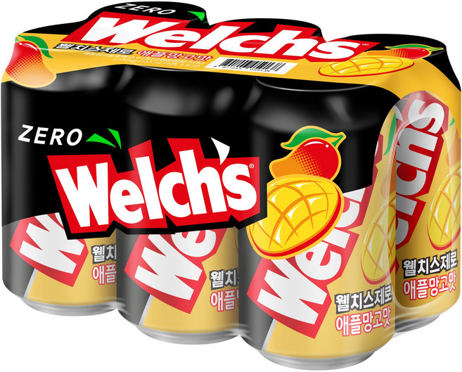 웰치스 제로 애플망고맛, 6개, 355ml