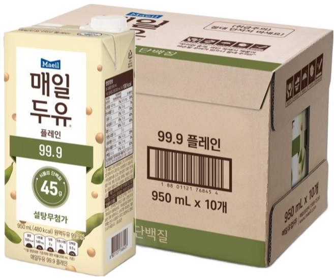 매일두유 99.9 플레인, 950ml, 10개