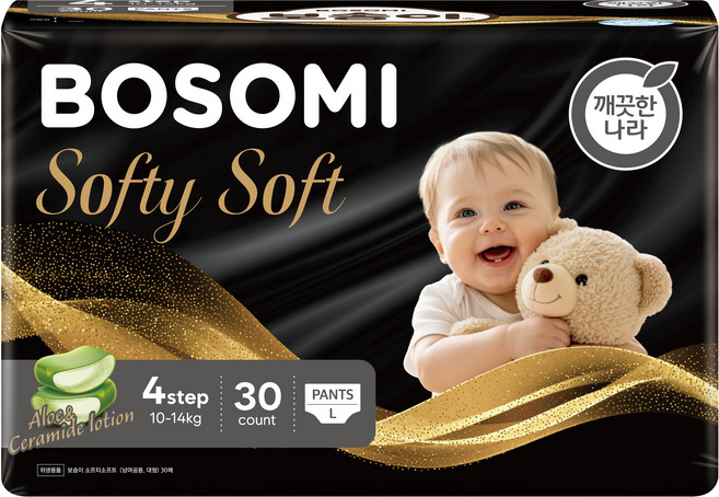 보솜이 소프티소프트 팬티형 기저귀 남여공용, 30매, 대형(L)