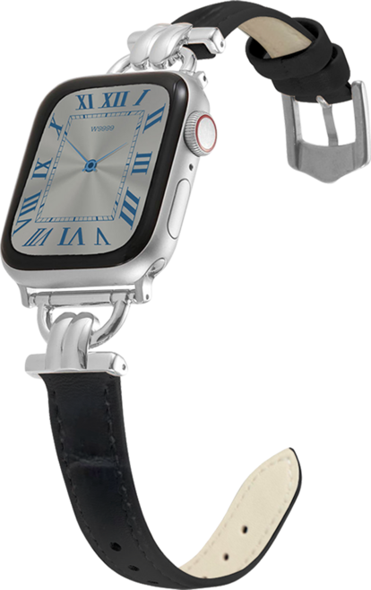 우먼스9999 링크 레더 스마트워치 스트랩, 밤부블랙, 1개