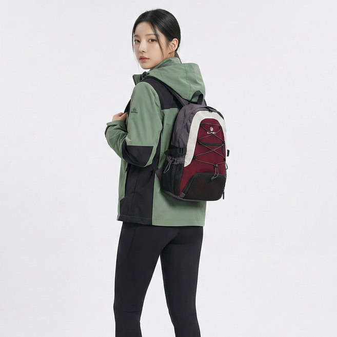 에이빅 나일론 경량 등산가방, 버건디