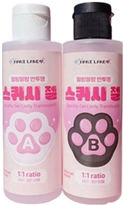 마니랜드 스퀴시 젤 공예용 말랑이 슬라임 만들기 DIY 세트 A 핑크라벨 말랑, 1세트, A.핑크라벨-말랑 반투명, 반투명