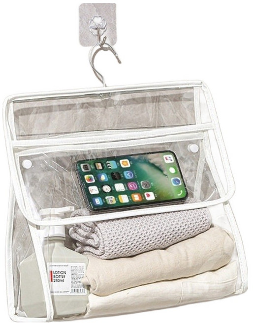 뉴토피아 욕실용 걸이형 방수 옷보관함 대형, 진주 흰색, 1개