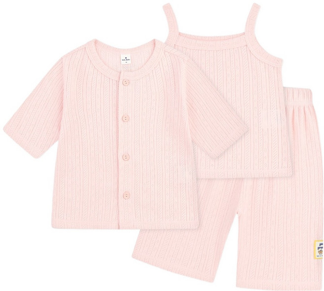 MilkBaby 아동용 썸머 가디건 + 민소매 + 팬츠 세트