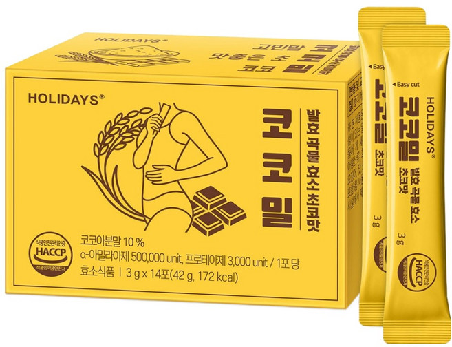 홀리데이즈 코코밀 발효 곡물 효소 초코맛 14p, 42g, 1개