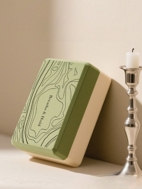 하연 프리미엄 감성 고밀도 EVA 요가 블럭, 그린 베이지, 1개