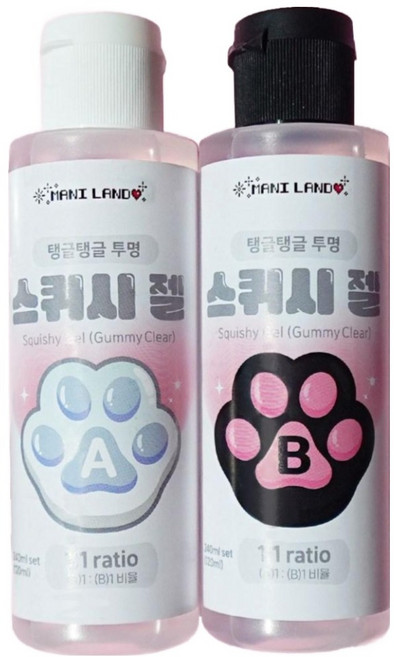 마니랜드 스퀴시 젤 공예용 말랑이 슬라임 만들기 DIY 세트 E 클리어라벨 탱글, 1세트, E. 클리어라벨-탱글 투명, 매우 투명