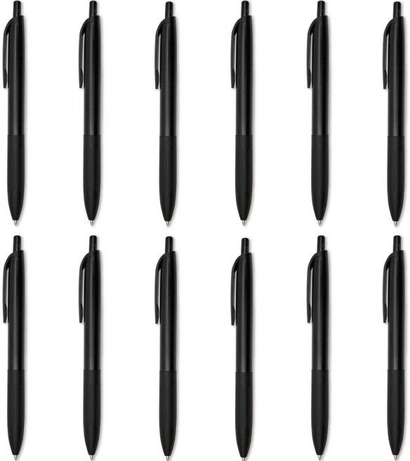 CROWN 볼펜 K BALL 0.38mm, 12개, 블랙