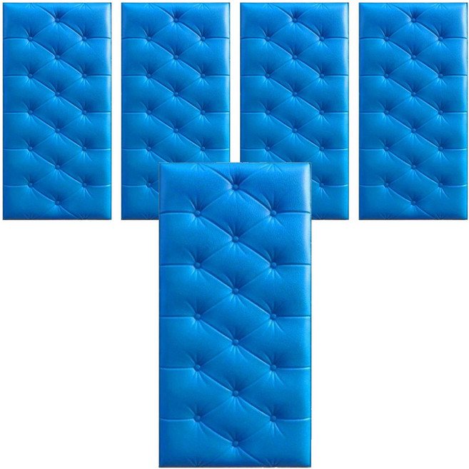 홍시마켓 홈 인테리어 방수 충격방지 폼블럭 벽 스티커 런닝 4mm, 블루, 5개