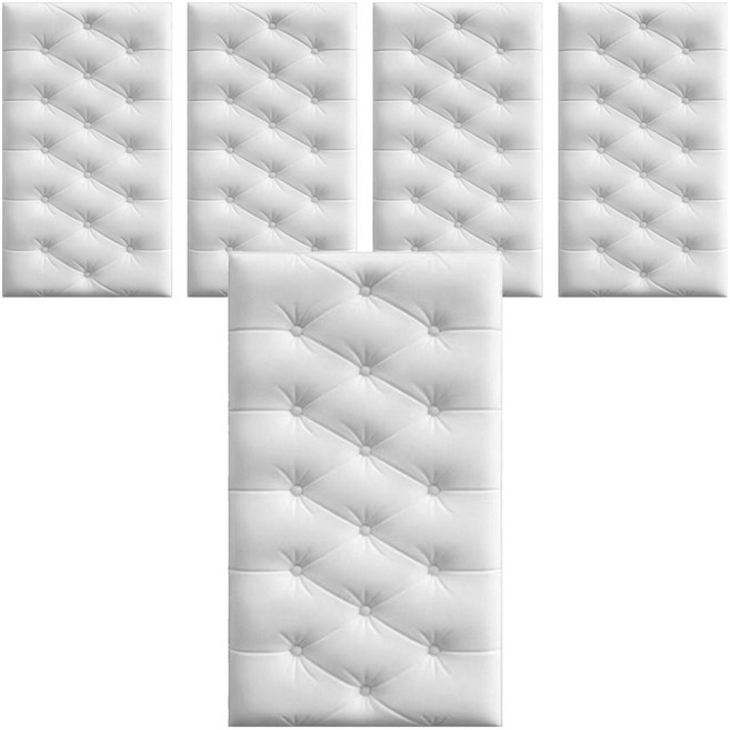 홍시마켓 홈 인테리어 방수 충격방지 벽 스티커 강화 폼블럭 70 x 35 x 0.7 cm, 화이트, 5개