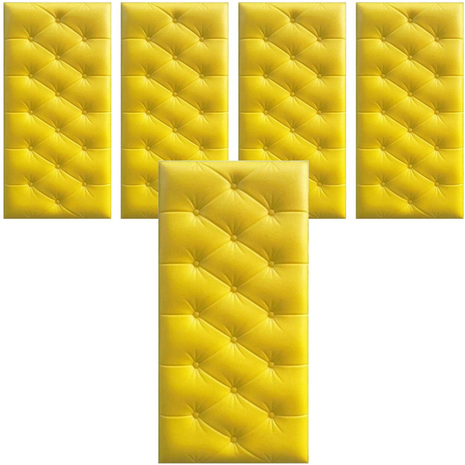 홍시마켓 홈 인테리어 방수 충격방지 폼블럭 벽 스티커 런닝 4mm, 옐로우, 5개