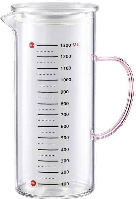 발룬피니 내열유리 컬러핸들 물병, 혼합색상, 1개, 1.5L