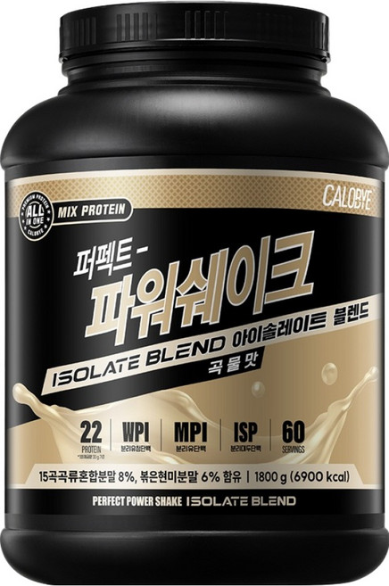 칼로바이 퍼펙트 파워쉐이크 아이솔레이트 블렌드 단백질쉐이크 곡물맛 60회분, 1.8kg, 1개
