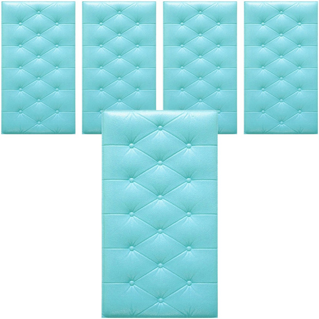 홍시마켓 홈 인테리어 방수 충격방지 벽 스티커 강화 폼블럭 70 x 35 x 0.7 cm, 스카이, 5개
