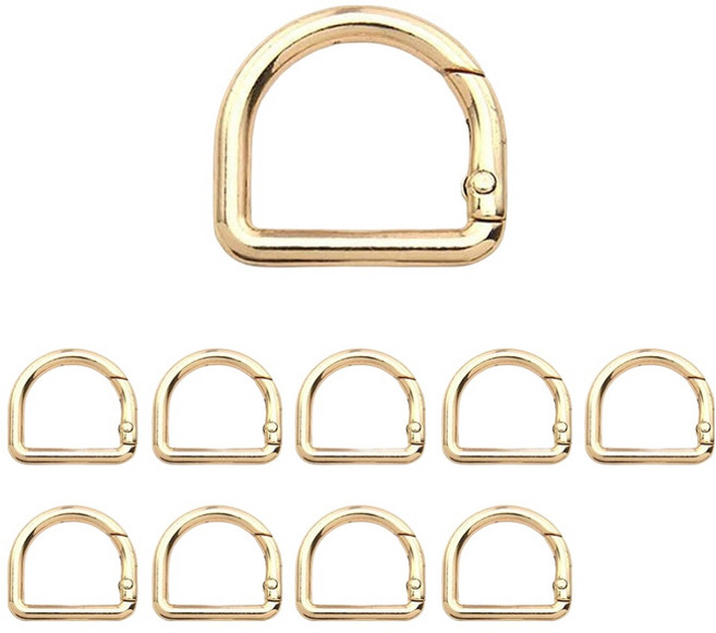 KHOOMIE 開口式D形環 包包掛飾 鑰匙圈 DIY材料 32mm 6W0078, 10個, 金色