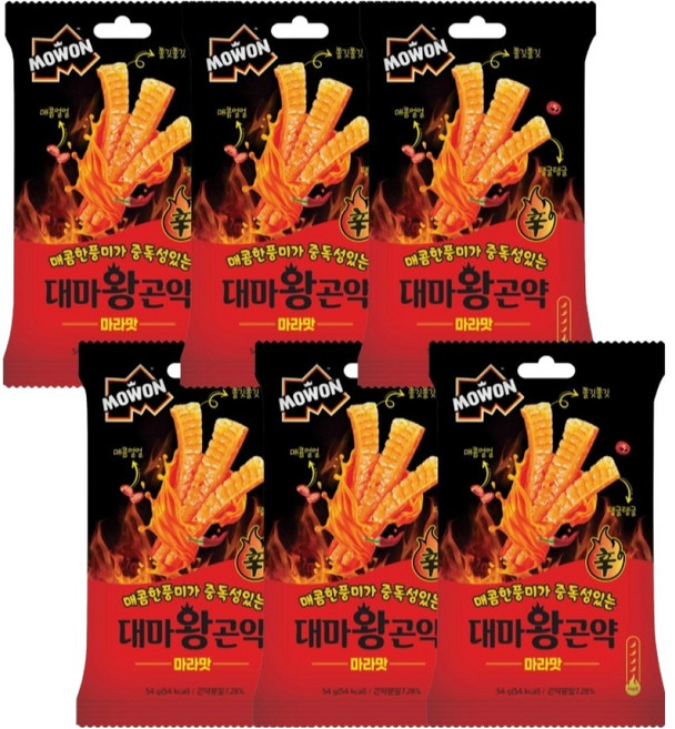 모원 대마왕곤약 마라맛, 54g, 6개