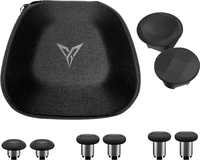 FLYDIGI 飛智 Joytron Vader 5 Pro Elite配件包 控制器攜帶包 + 搖桿帽 6p + 搖桿墊 2p 套組, 黑色, 1套, Flydigi Elite 配件包