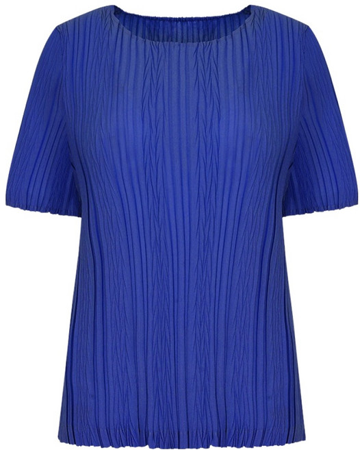 크로커다일 라운드 플리츠 반팔 블라우스 CLDM-BL136