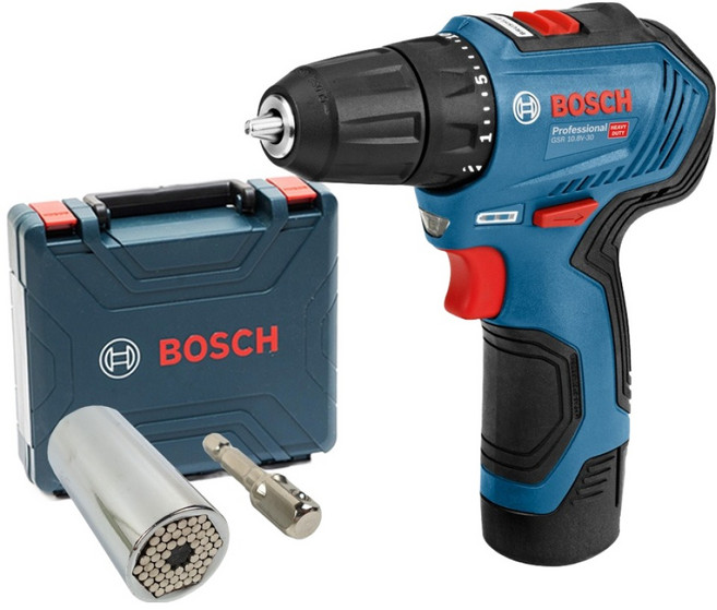 보쉬 심플 충전 전동드릴 GSR 10.8V-30, 1개