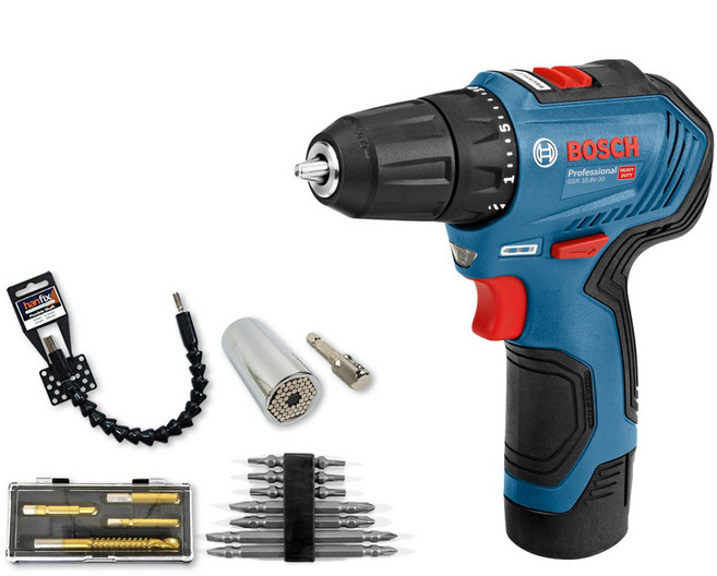보쉬 충전 전동드릴 GSR 10.8V-30(1B), 1개