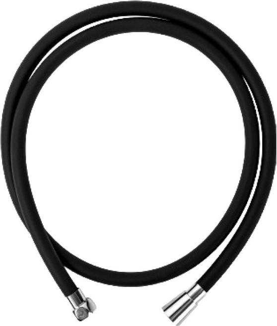 두진 욕실 실리콘 튜브형 샤워호스, 블랙, 1.5m