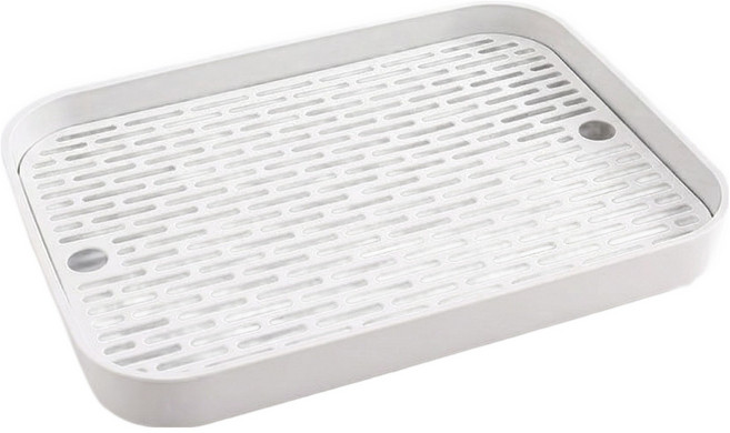 쿠쏘 물빠짐 티 트레이 34 x 26 x 4 cm, 화이트, 1개