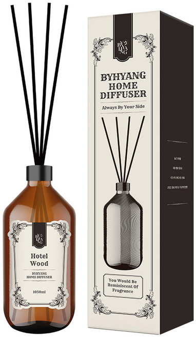 바이향 대용량 홈 디퓨저, 1개, 1.05L, 호텔우드