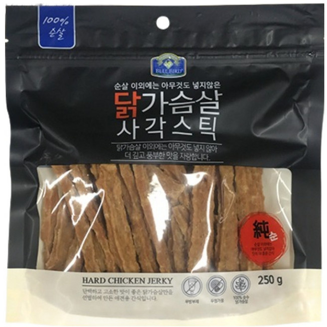 벨버드 강아지 순살가득 사각스틱, 닭가슴살, 250g, 1개