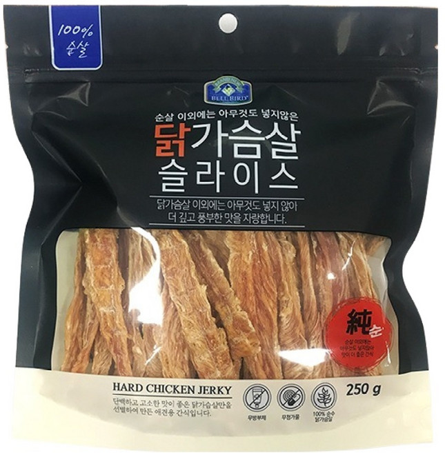 벨버드 강아지 순살가득 슬라이스, 닭가슴살, 250g, 1개