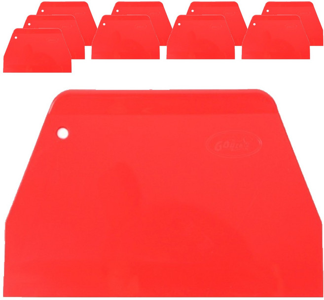 구떼글라스 PP 스크래퍼 직사각 대 195 x 130 mm, 레드, 10개