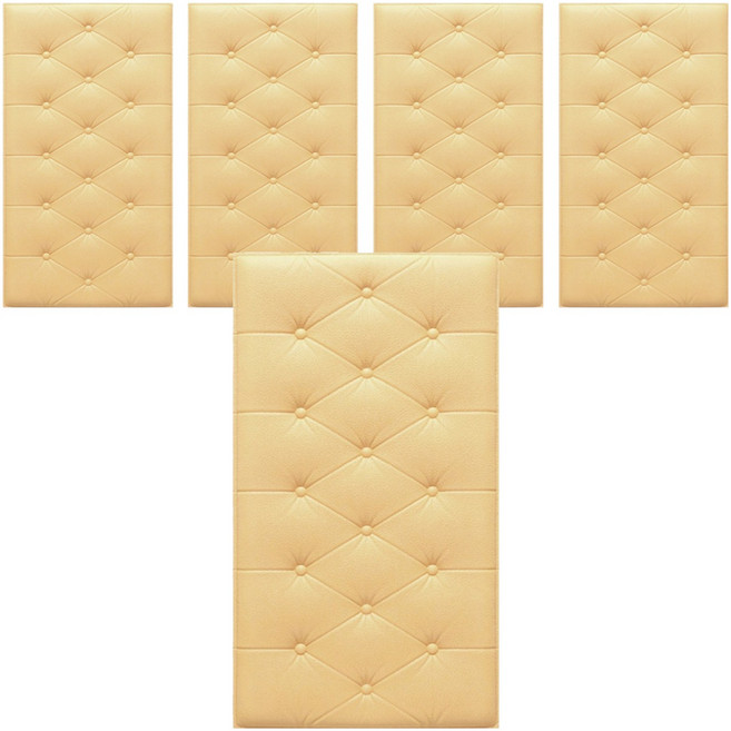 홍시마켓 홈 인테리어 방수 충격방지 폼블럭 벽 스티커 강화 7mm x 70cm x 35cm, 베이지, 5개