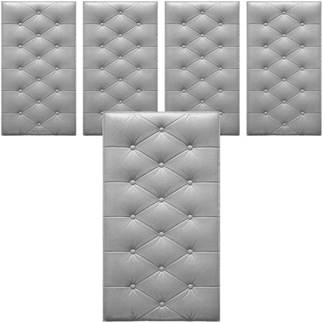 홍시마켓 홈 인테리어 방수 충격방지 폼블럭 벽 스티커 4mm x 70cm x 35cm, 은회색, 5개
