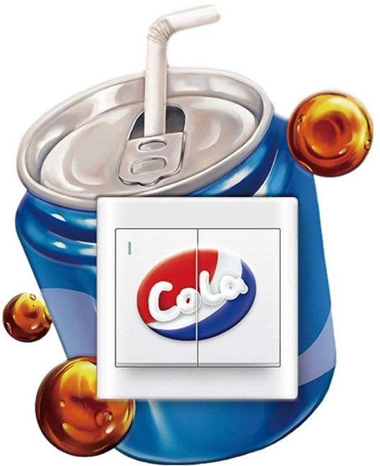 스마일깨비 개성있는 3d 입체 스위치스티커 콜라, 혼합색상