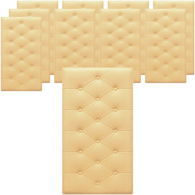 홍시마켓 홈 인테리어 방수 충격방지 폼블럭 벽 스티커 강화 7mm x 70cm x 35cm, 베이지, 10개