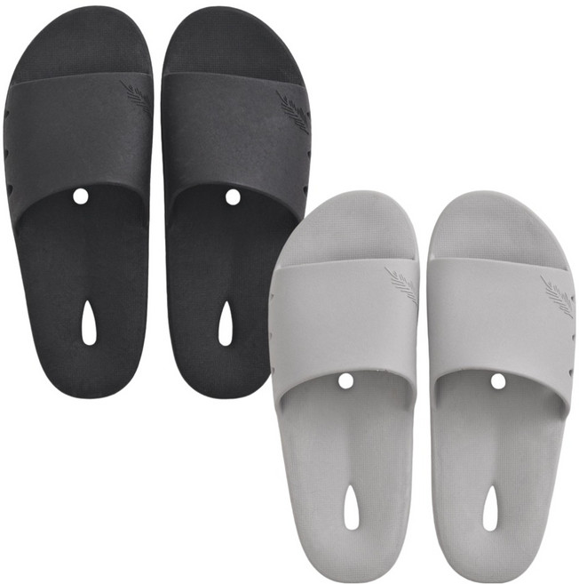 팬톤홈퍼니싱 국산 항균 PVC 논슬립 물방울 욕실화 2종 세트, 차콜, 그레이, 1세트