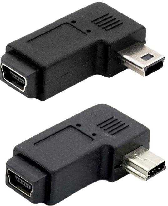 컴스 미니 5핀 연장젠더 우향꺾임 + 좌향꺾임 세트, 1세트, DP023