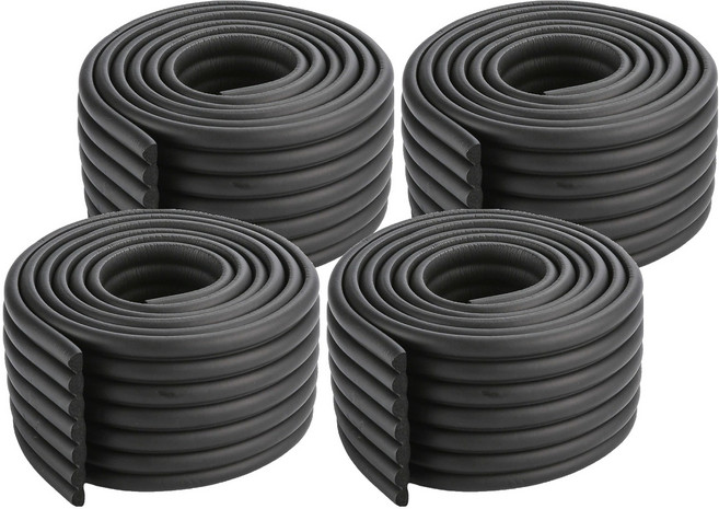 디펜즈만 수도 배관 단열 가구 모서리 보호쿠션, 블랙, 4개