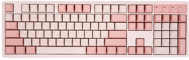 큐센 PBT 풀윤활 가스켓 유선 기계식 키보드 YSY 실론밀크축, 벚꽃, QSENN X104, 제조사축